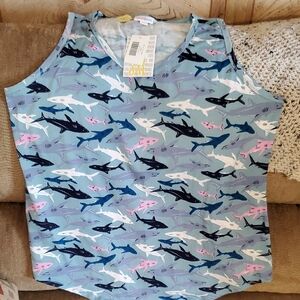 TANK #006 LuLaRoe Shark Pattern Tank Top